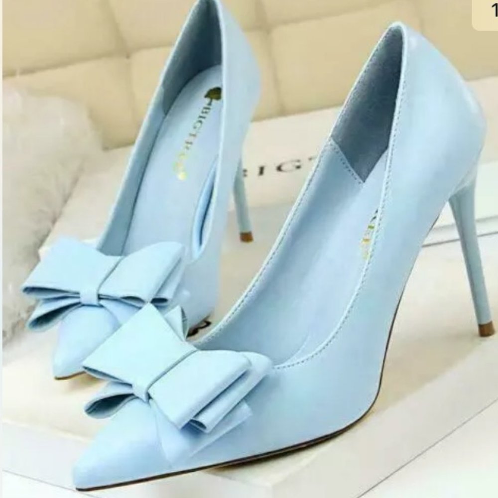 ❤️Brightree stiletto pumps bowknot pointed toe 9.5